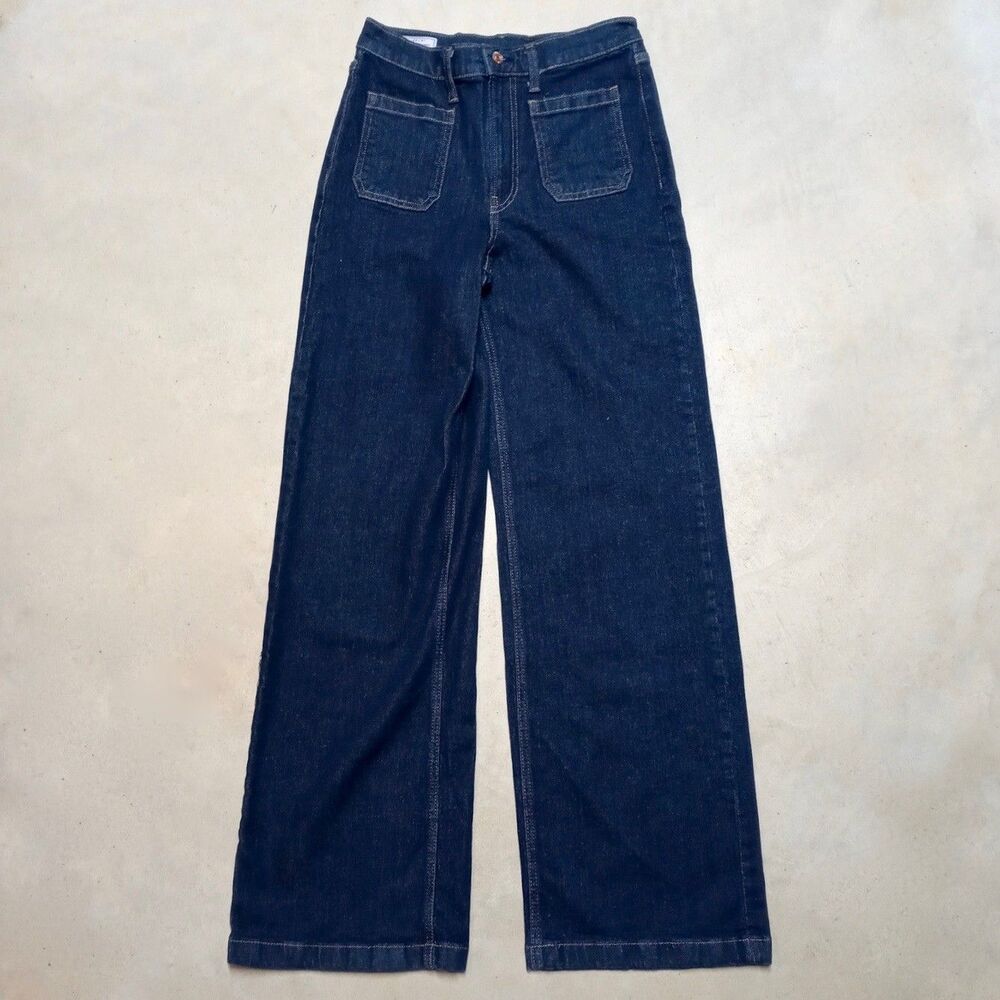 Gap High Rise Stride Wide Leg Jeans Womens 28 / 6 Tall (28x34) Stretch Baggy